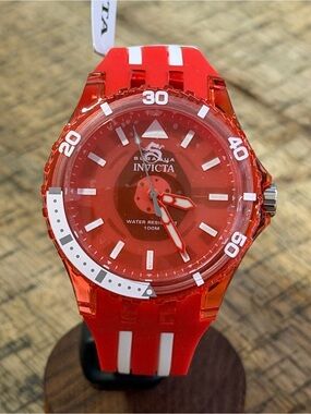 NEW Invicta Subaqua 69450 Red Translucent Dive Watch 44mm NIB